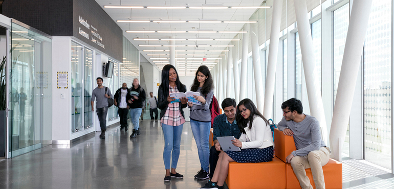 students in the library